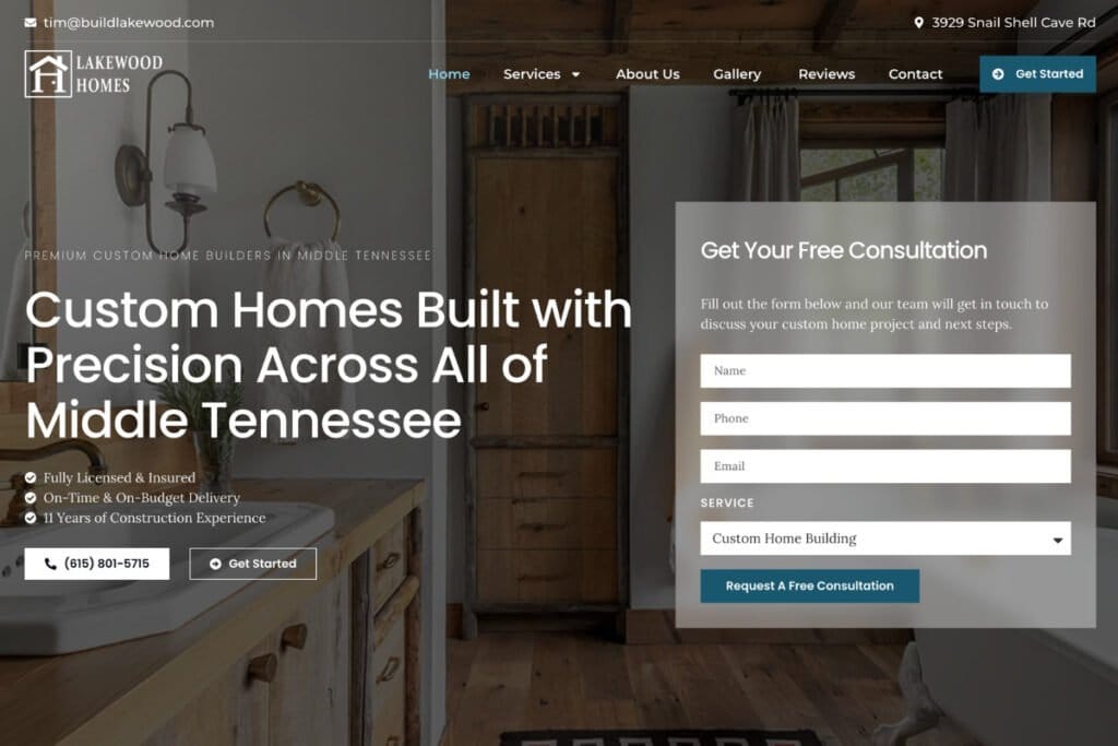 Custom home interior with wooden accents and modern fixtures.